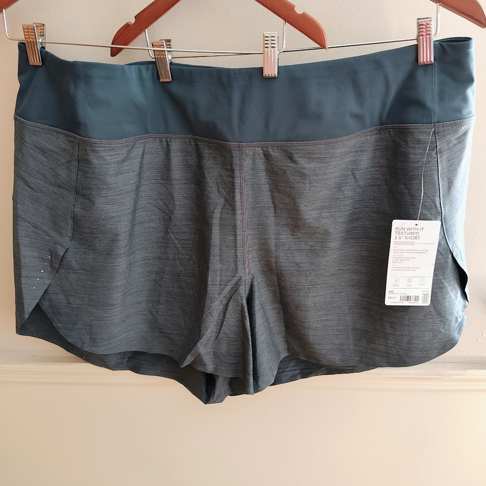 NWT Athleta Run With It Textured Women's Shorts 3.5" Inseam Sz 3X